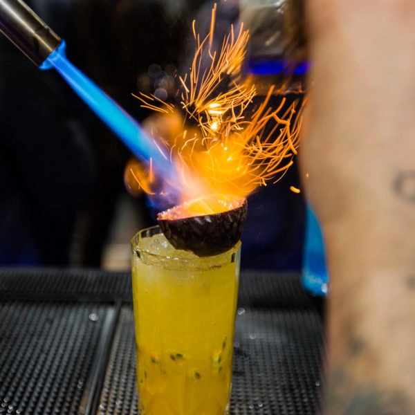 Burning a cocktail during MWC