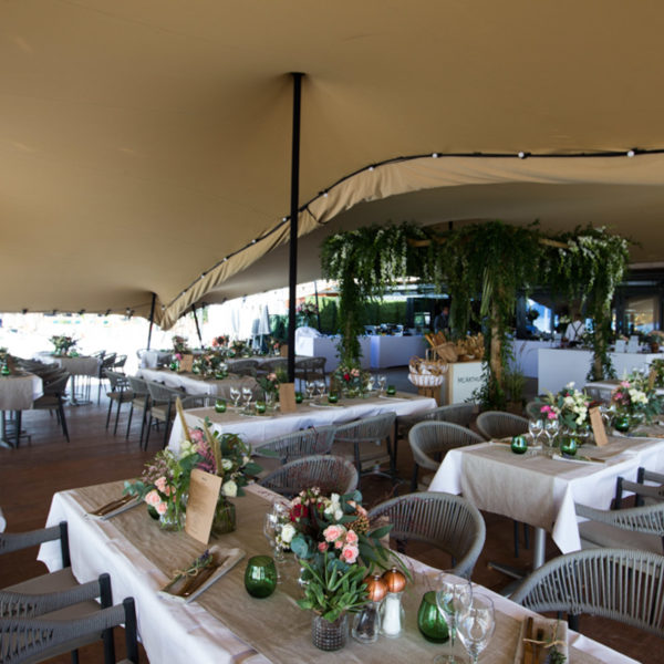 tables with decoration under the berber tent during MAPIC
