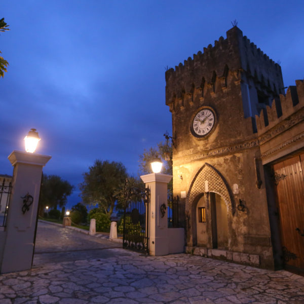 Entrance of the wine castel at dusk