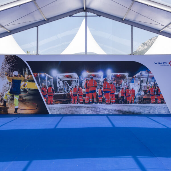 10m printed visual inside the networking tent