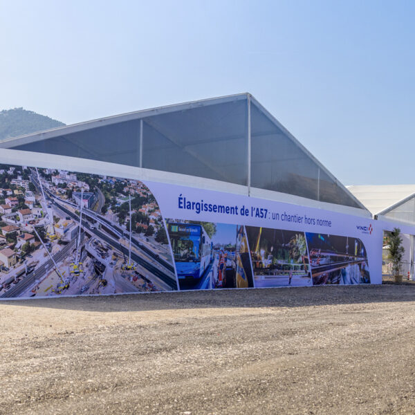 Angle of tents with major visuals