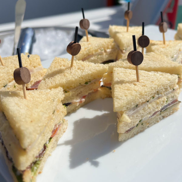 Mini sandwiches delivered and served at the booth during MIPIM