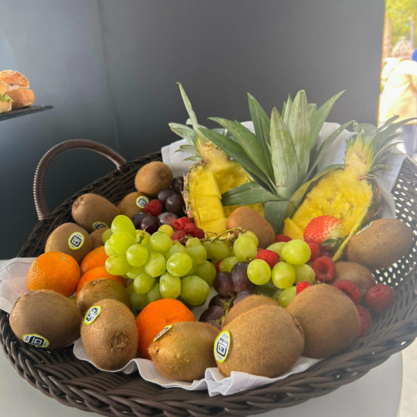 Fresh fruits basket delivered at the booth during MIPIM