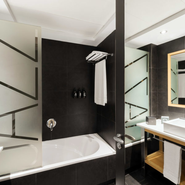 Bathroom jazzy hotel MWC accommodation in Barcelona