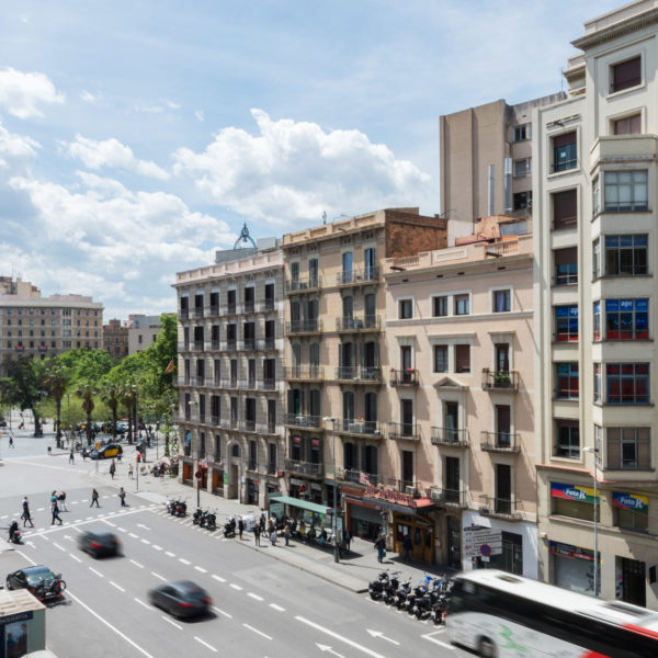 Street view of the hotel in barcelona universitat area for MWC accommodation