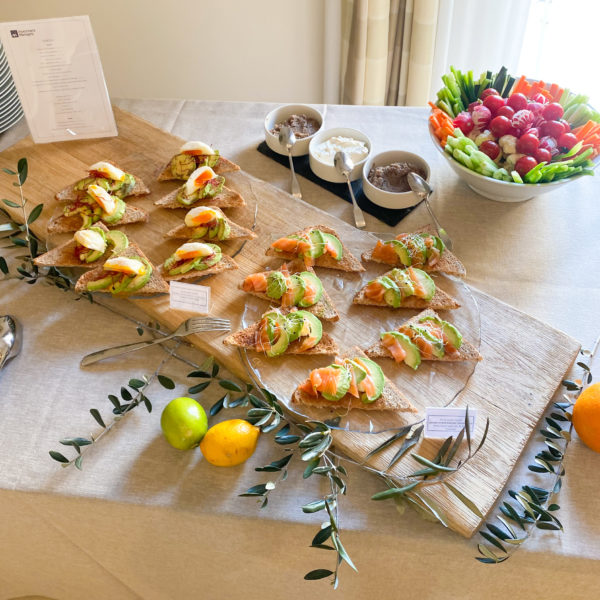 Avocado toasts and salmon during breakfast at MIPIM headquarters