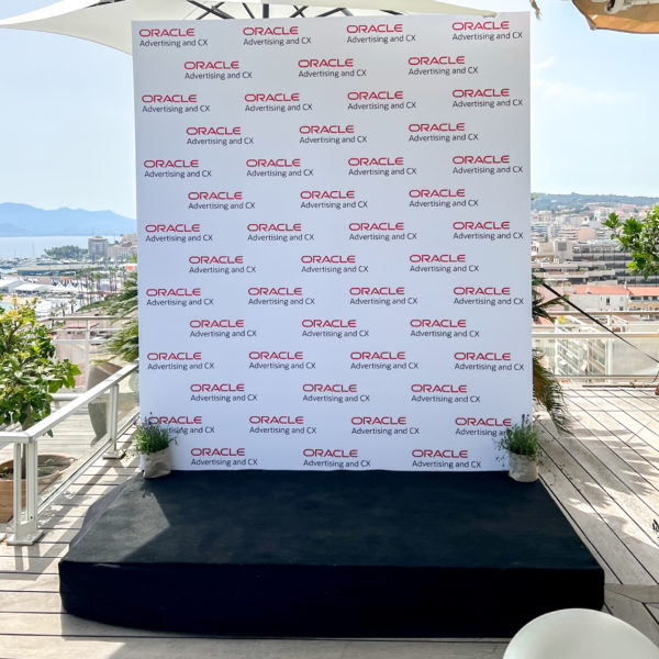 Step and repeat on a terrace during Cannes Lions