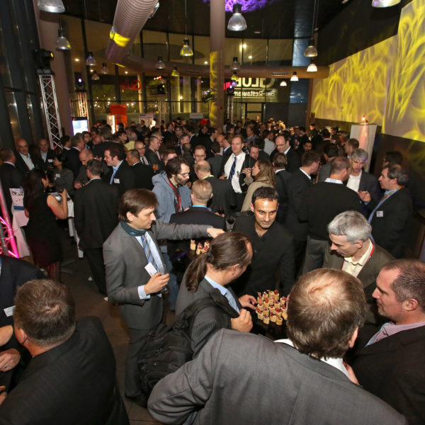 Networking event during MWC in venue facing Fira Gran Via