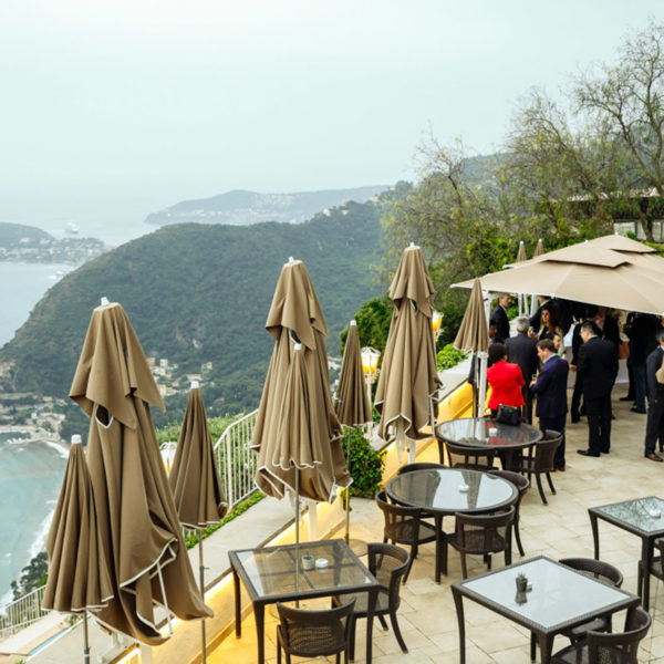 Terrace with amazing view in Eze during networking part of the exclusive event