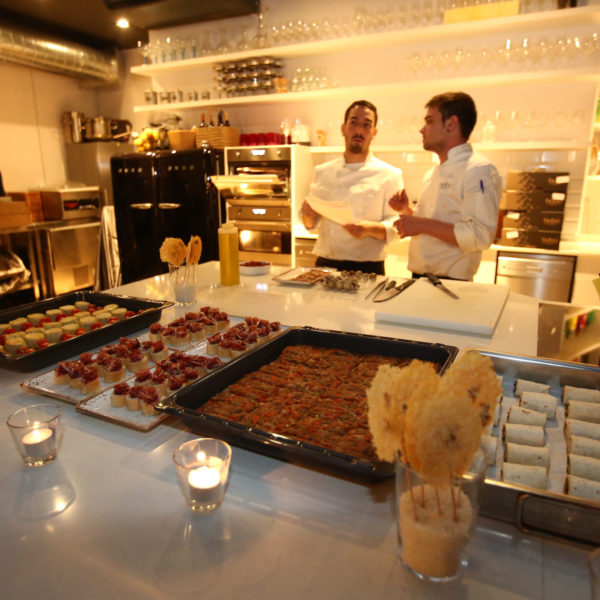Private chefs ready to show cook for the guests during exclusive event during MWC in Barcelona