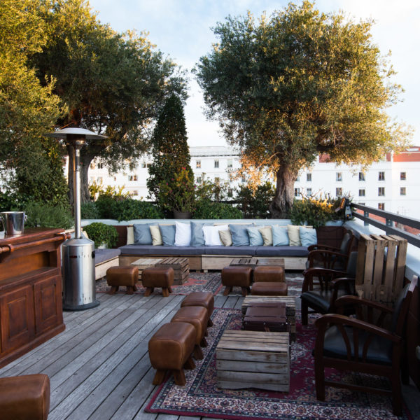 Outoor rooftop terrace lounge decoration during MIPIM