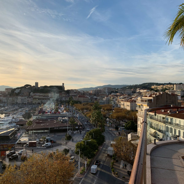 View from the penthouse facing le palais luxury headquarters during MIPIM