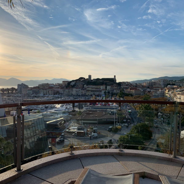 View from the penthouse facing le palais luxury headquarters during MIPIM