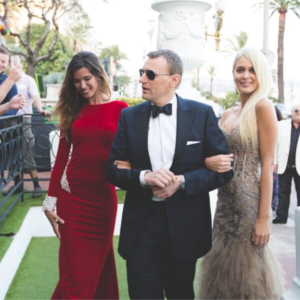 Daniel Craig James bond doppleganger and james bond girls arriving at the casino royal theme event at Le Negresco