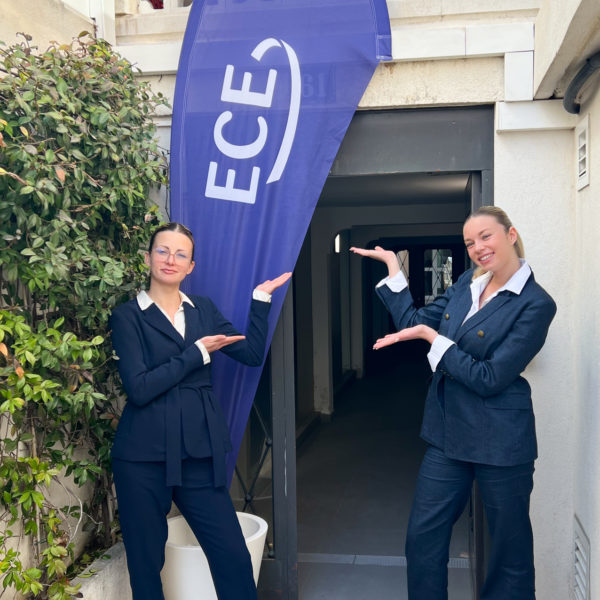 Hostesses at the entrance of the customer headquarters on the croisette in Cannes during MIPIM