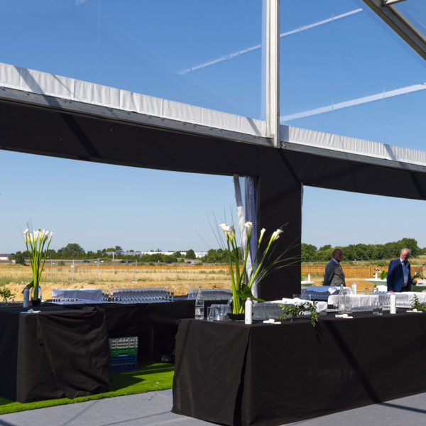 Ground breaking ceremony buffet under the tent