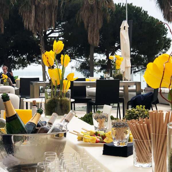 bar with flowers during MIPIM