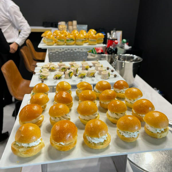 Catering buffet on stand during MIPIM in Cannes