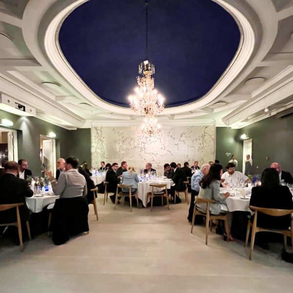 Exclusive venue with blue ceiling in Copenhagen during c-level dinner for DTW attendees