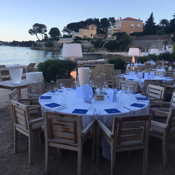 table set up for guests during Datacloud event near monaco