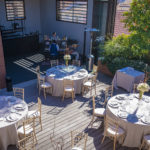 Lunch set up on one of the terraces for an outdoor event during MAPIC and MIPIM at walking distancea