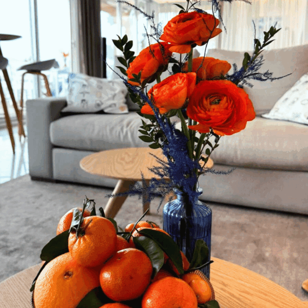 Flower arrangement inside the hospitality suite