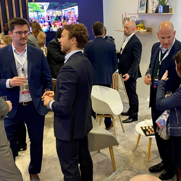 Happy hour at stand during MIPIM in Le Palais des Festivals