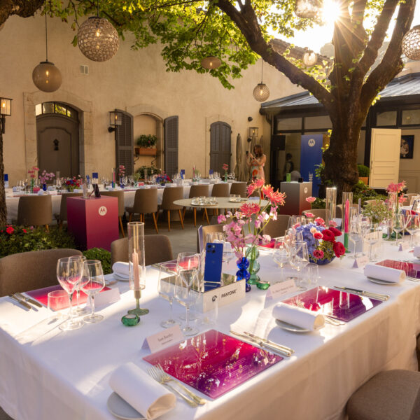 tables ready for the exclusive dinner with beautiful colors