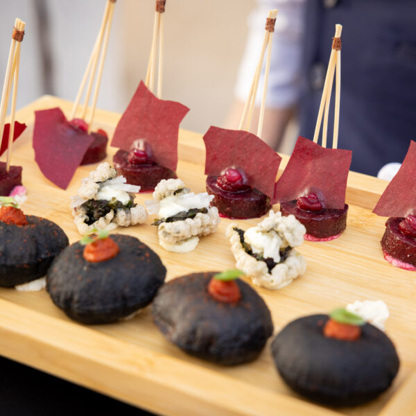 Appetizers pieces during the networking part of the cannes lions dinner