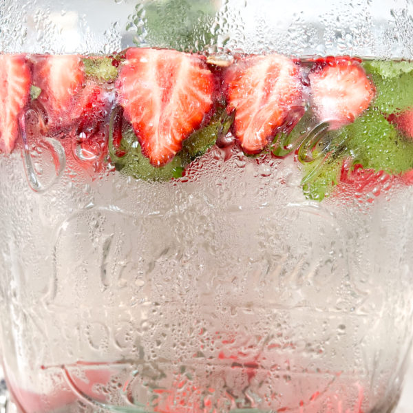 Detox water with strawberries during hot season of Cannes Lions