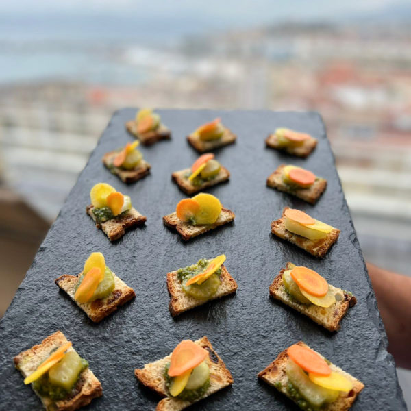 Finger food plate with refined local catering during Cannes Lions