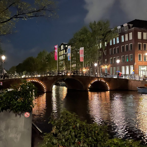 Amsterdam by night, canals and lights