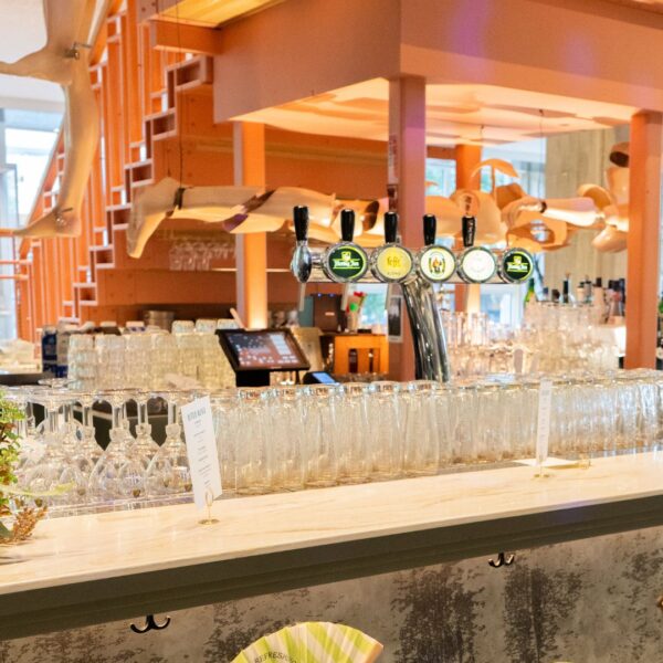 bar with fans as decoration in Amsterdam city center venue