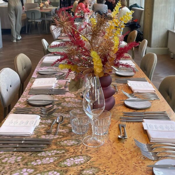 Table setting for dinner in an incredible venue in Amsterdam city