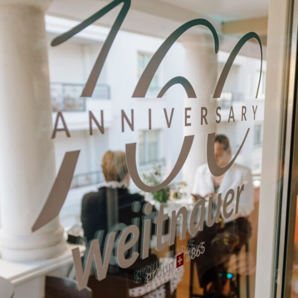 on the hospitality suite windows, we placed stickers with the special anniversary logo to enhance the brand visbility
