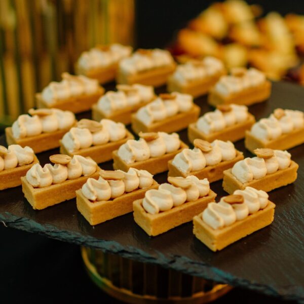 peanuts desert canapé on tray on the buffet