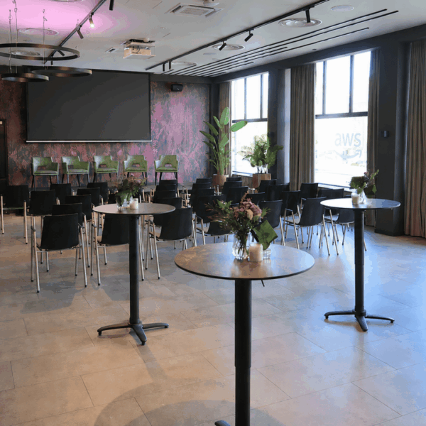 Panel Session, meeting room with high tables