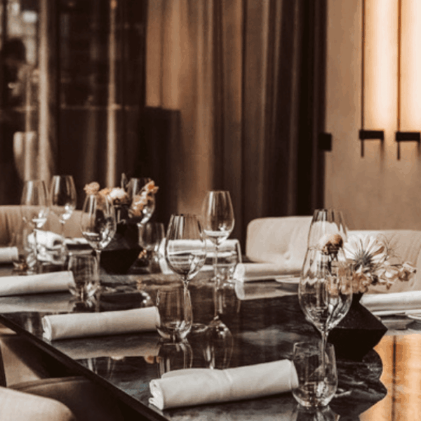 Elegant set up for a culinary experience