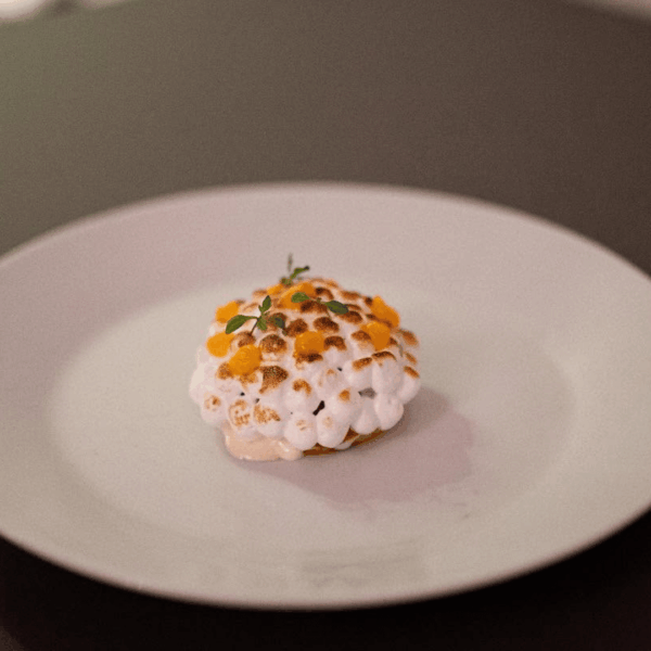 Michelin star Dessert in a restaurant